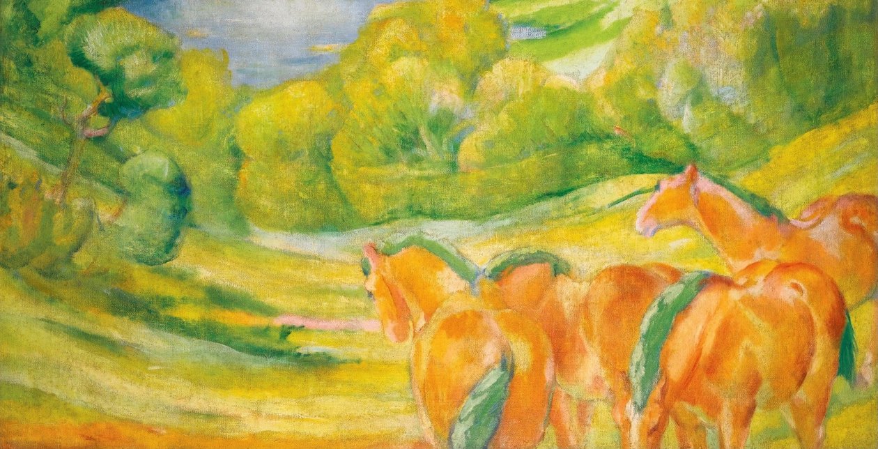 Stort landskab på tysk: Groe Landschaft In af Franz Marc