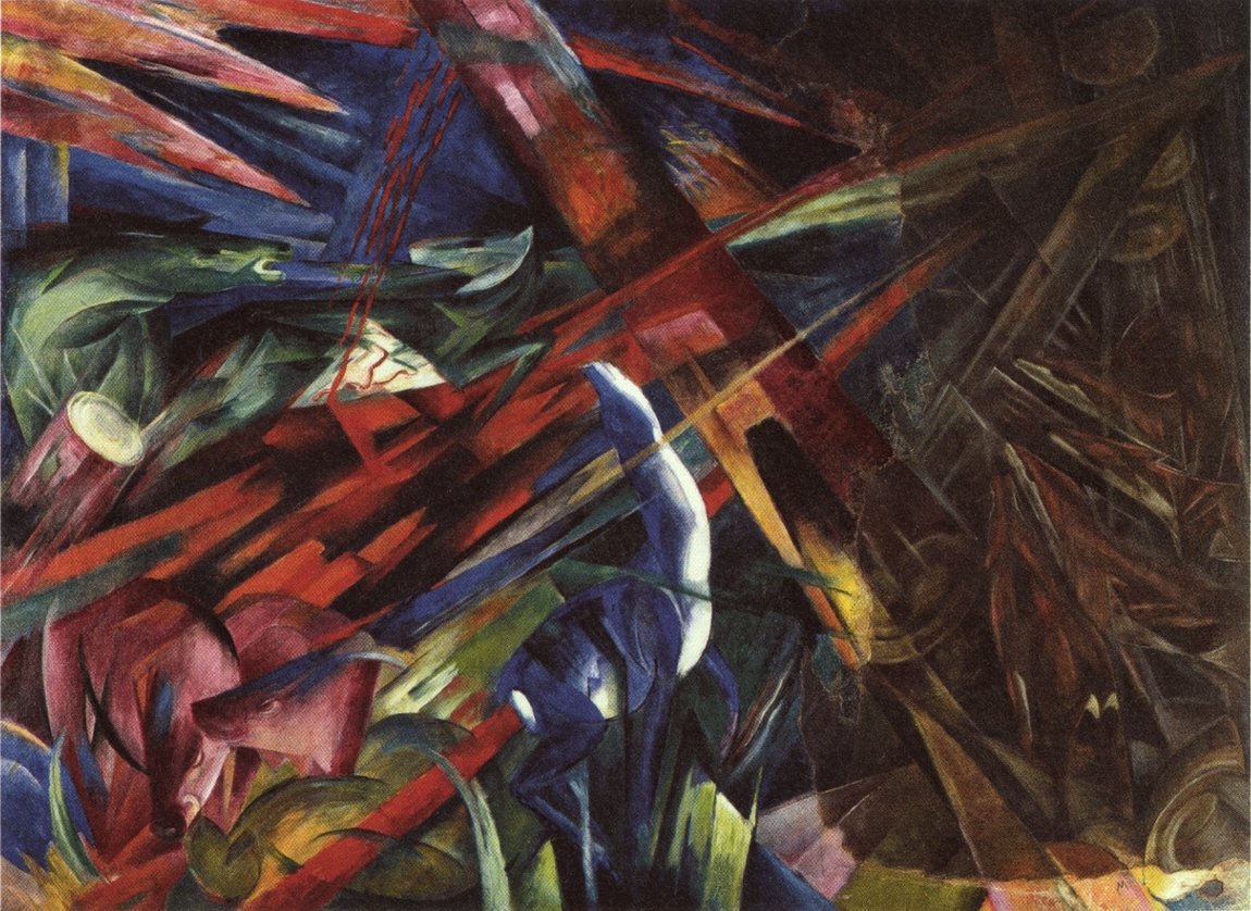 Tierschicksalen Engelsk: Dyrenes skæbne af Franz Marc