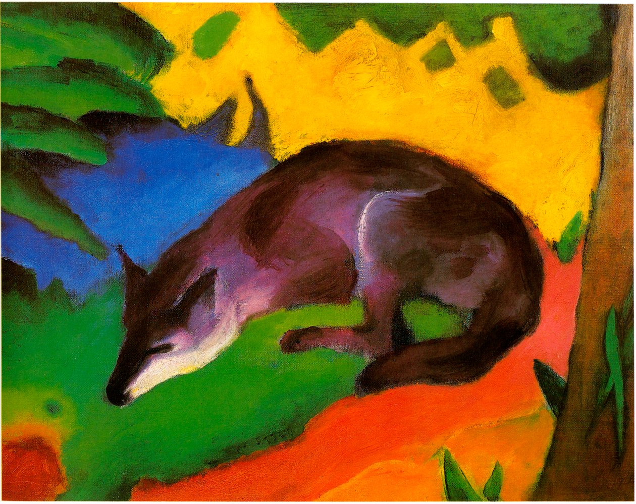 Blå-sort ræv af Franz Marc