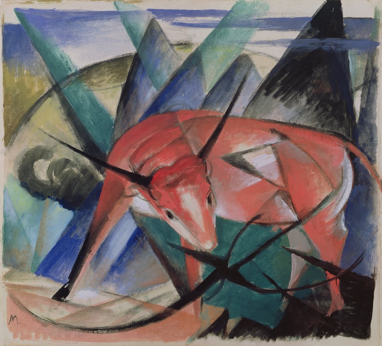 rød tyr af Franz Marc