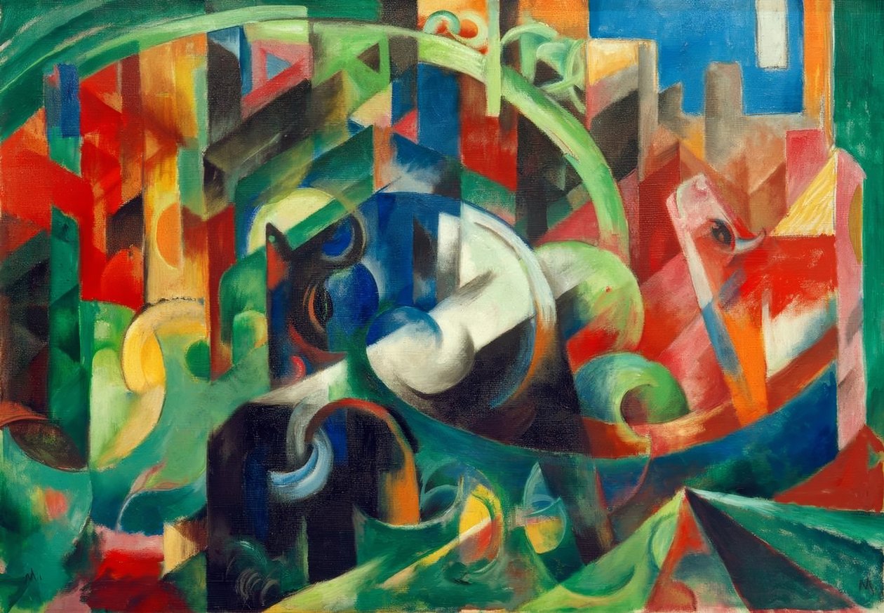 Kvæg (billede med kvæg I) af Franz Marc