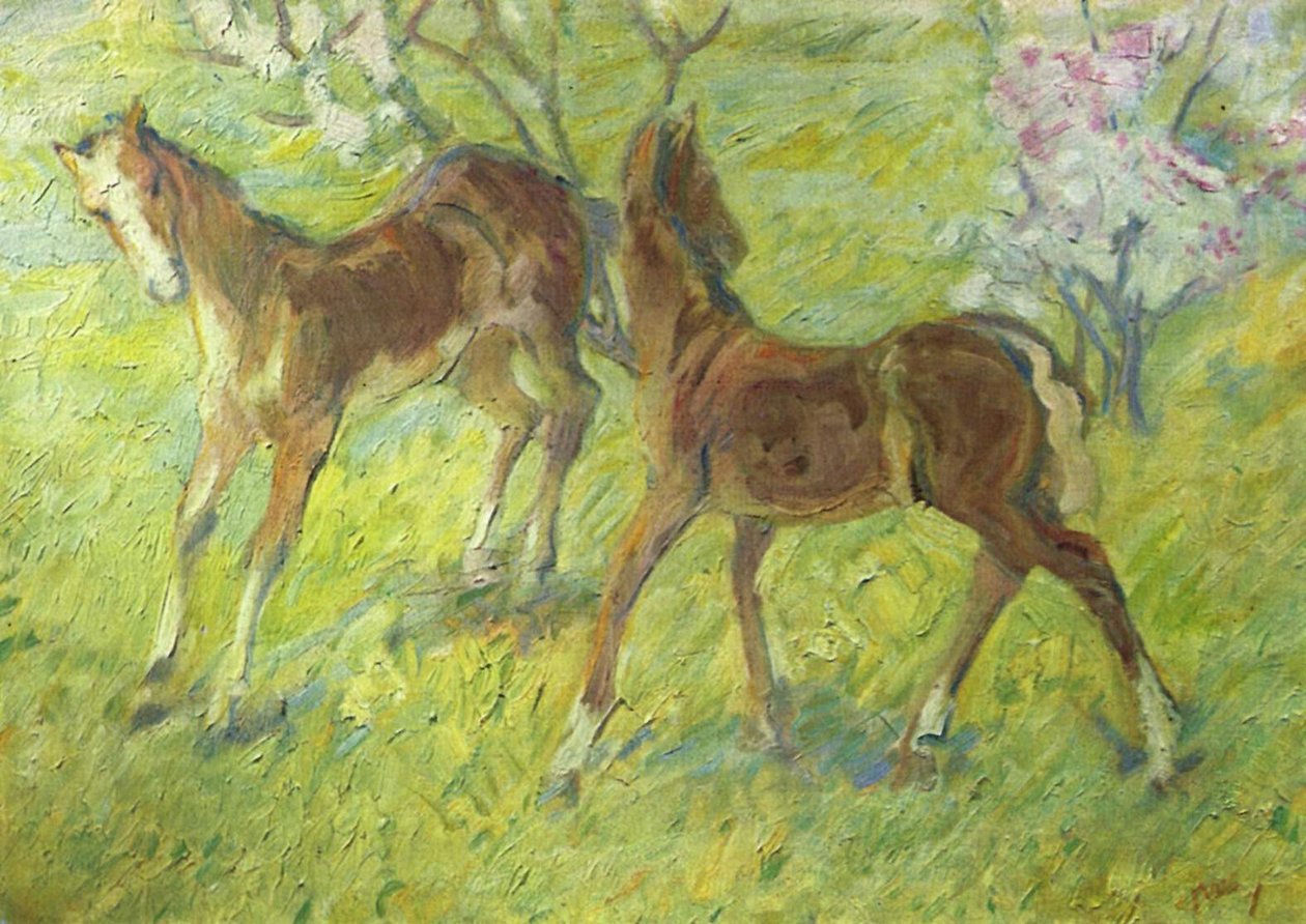 Hoppende føl af Franz Marc