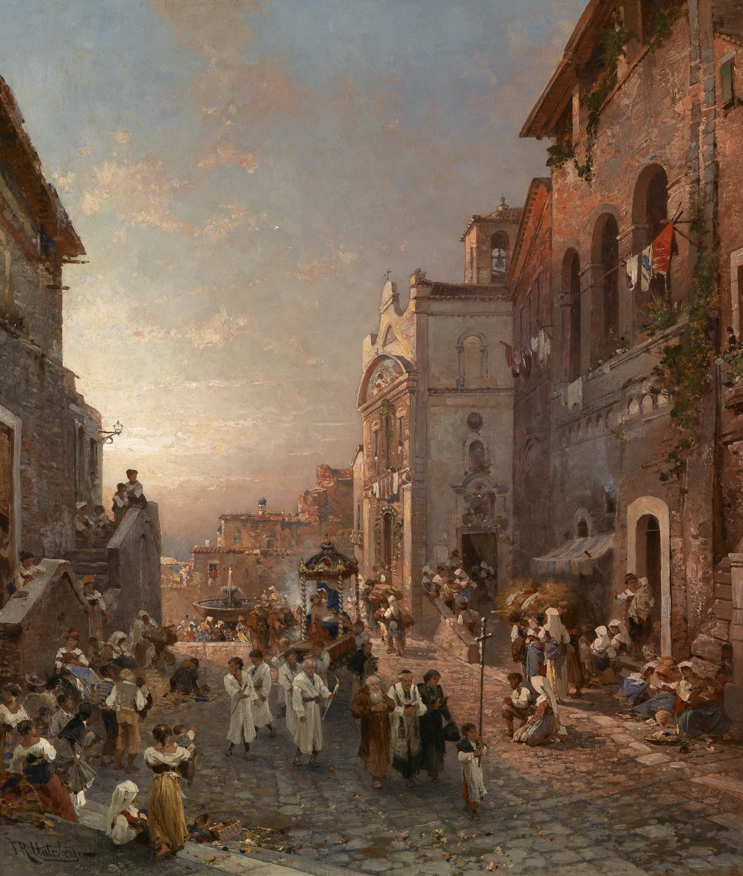 Optog i en eller anden by i Italien af Franz Richard Unterberger