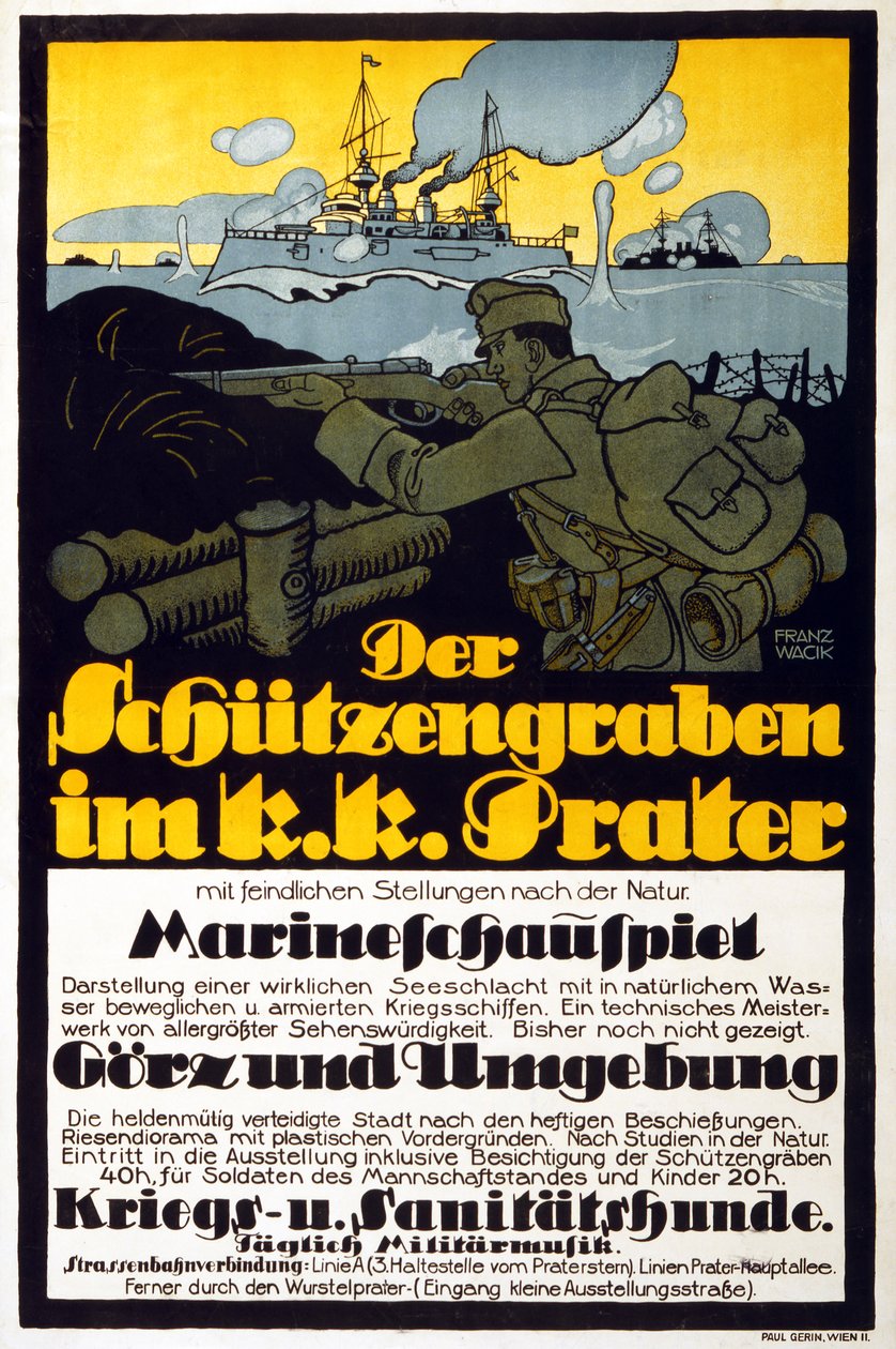 Skyttegraven i Prater, 1918 af Franz Wacik
