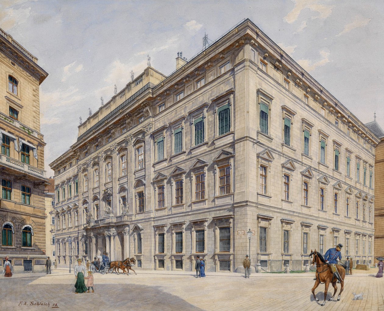 Bypaladset i Liechtenstein i Bankgasse af Franz Xaver Schleich