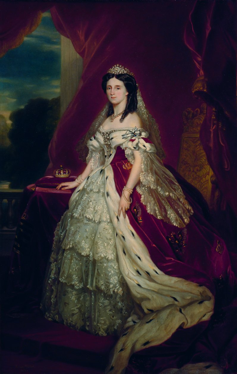 Portræt af Augusta af Saxe-Weimar-Eisenach af Franz Xaver Winterhalter