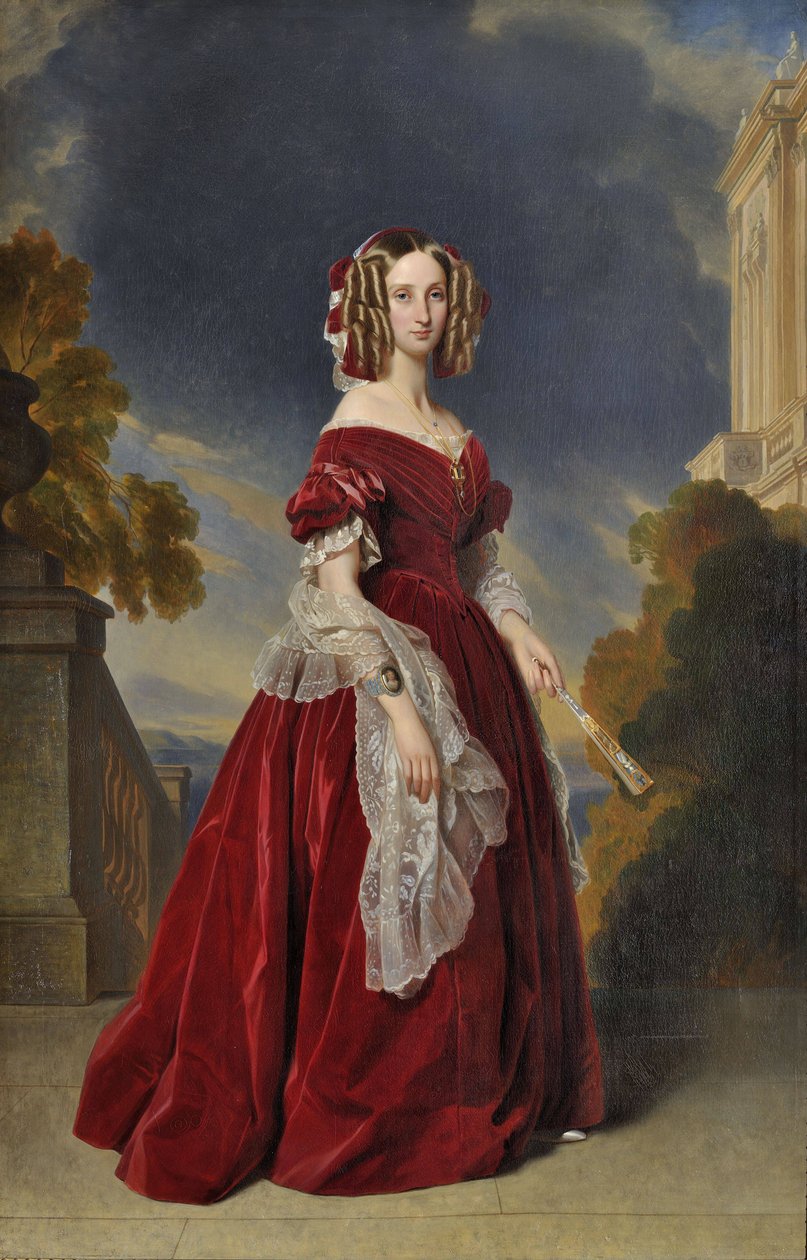 Portræt af Marie-Louise, belgiernes første dronning af Franz Xaver Winterhalter