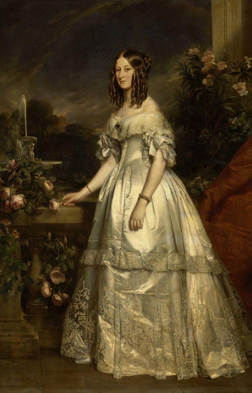Portræt af prinsesse Victoria af Saxe-Coburg og Gotha ( af Franz Xaver Winterhalter