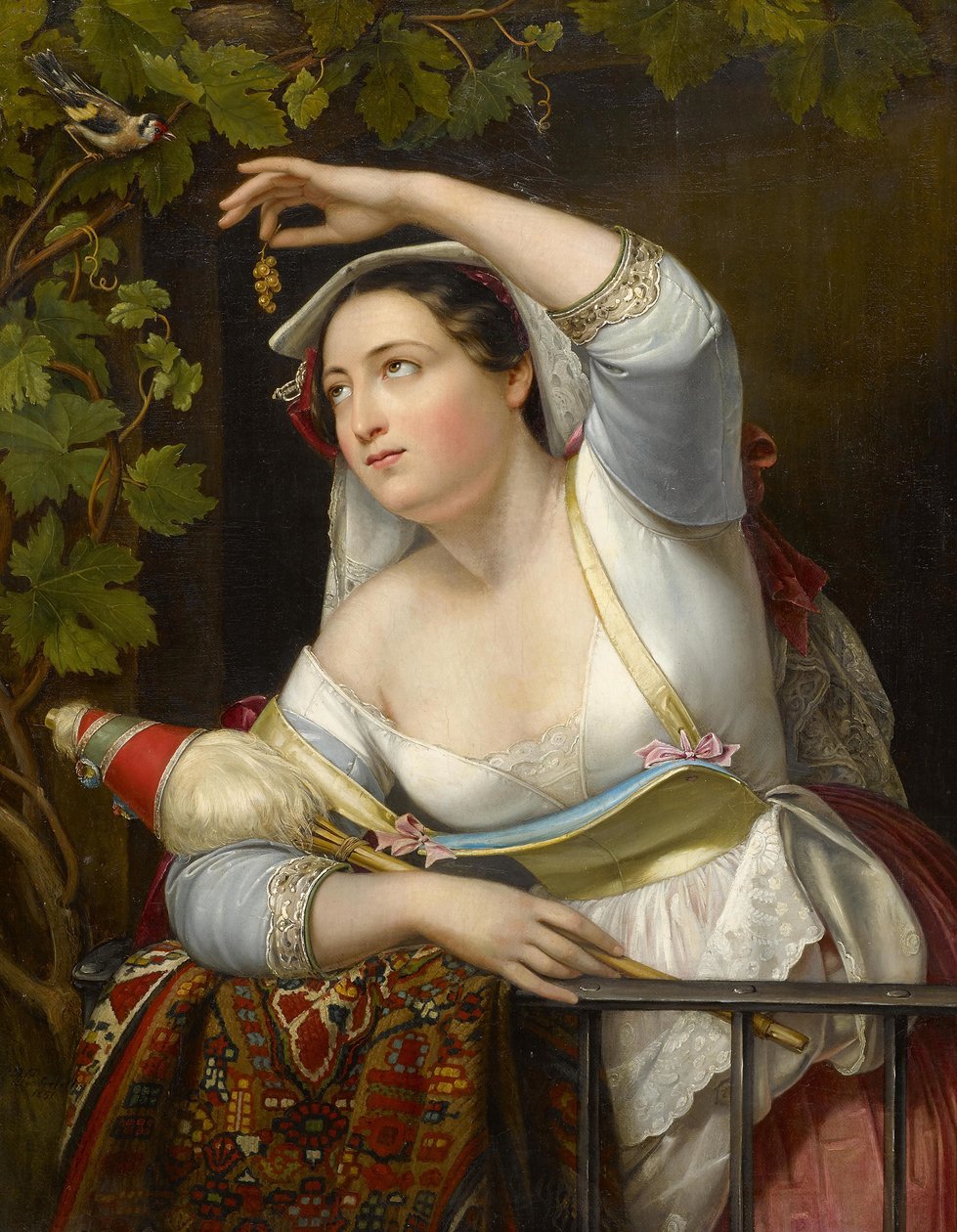 Portræt af en ung kvinde i en vinbue, 1851 af Franz Xaver Winterhalter