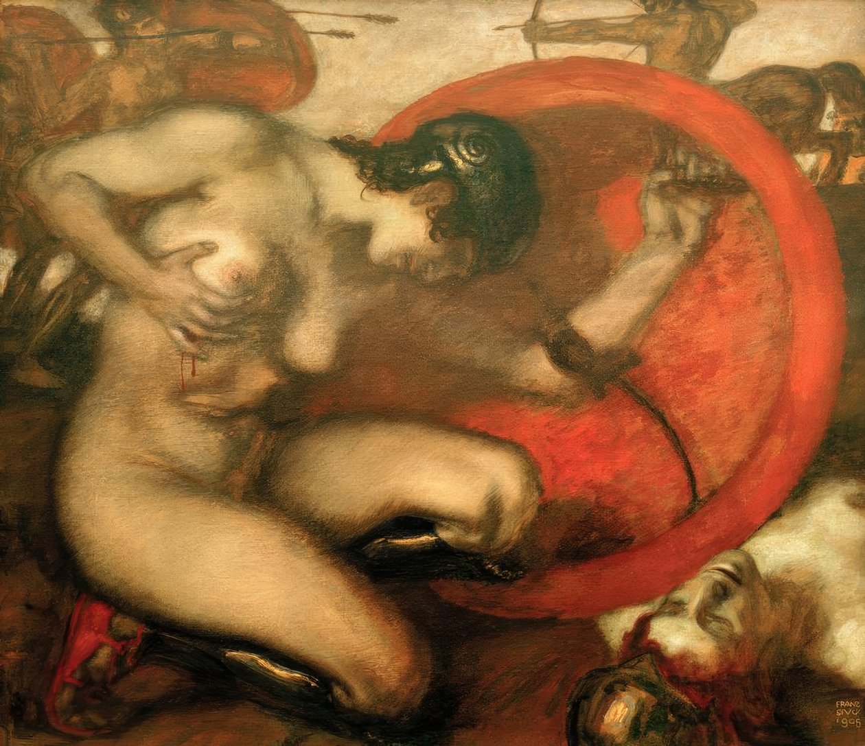 Såret Amazon af Franz von Stuck