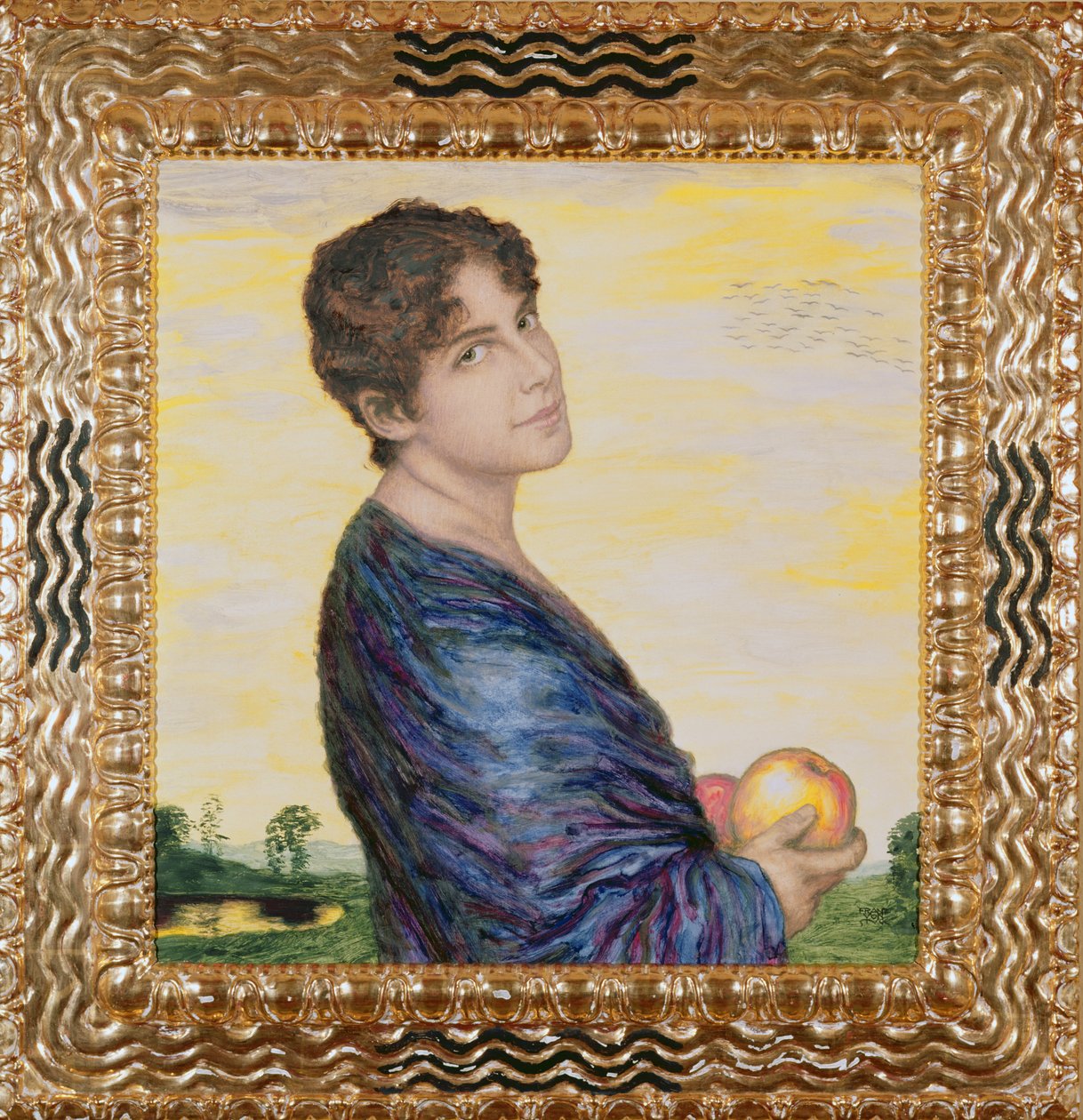 Kvinde med et æble i hånden, ca. 1916 (olie) af Franz von Stuck