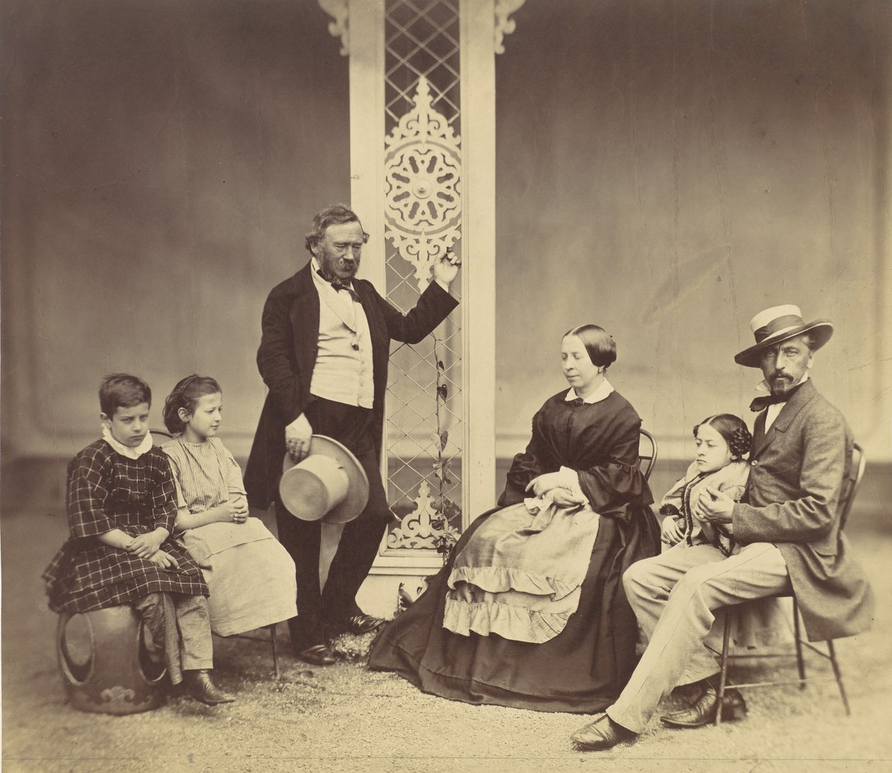 [Gruppeportræt af seks personer], 1850
