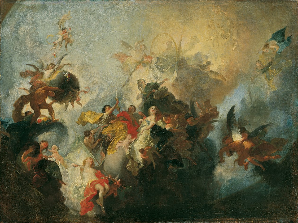 guddommelig forsyn og dyder af Franz Anton Maulbertsch