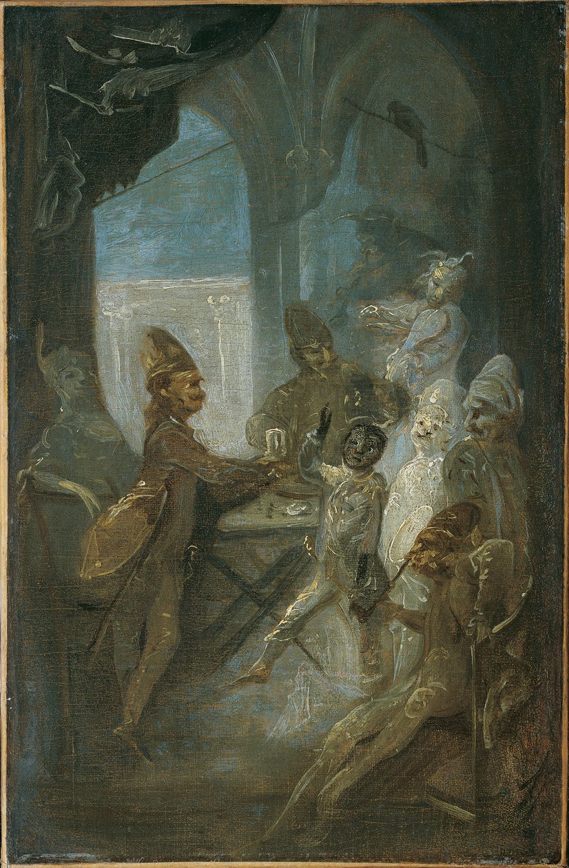 Teaterscene (børn leger soldater?) af Franz Anton Maulbertsch