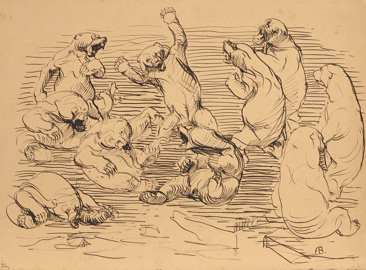 Brawling Bears af Franz Barwig d. Ä.