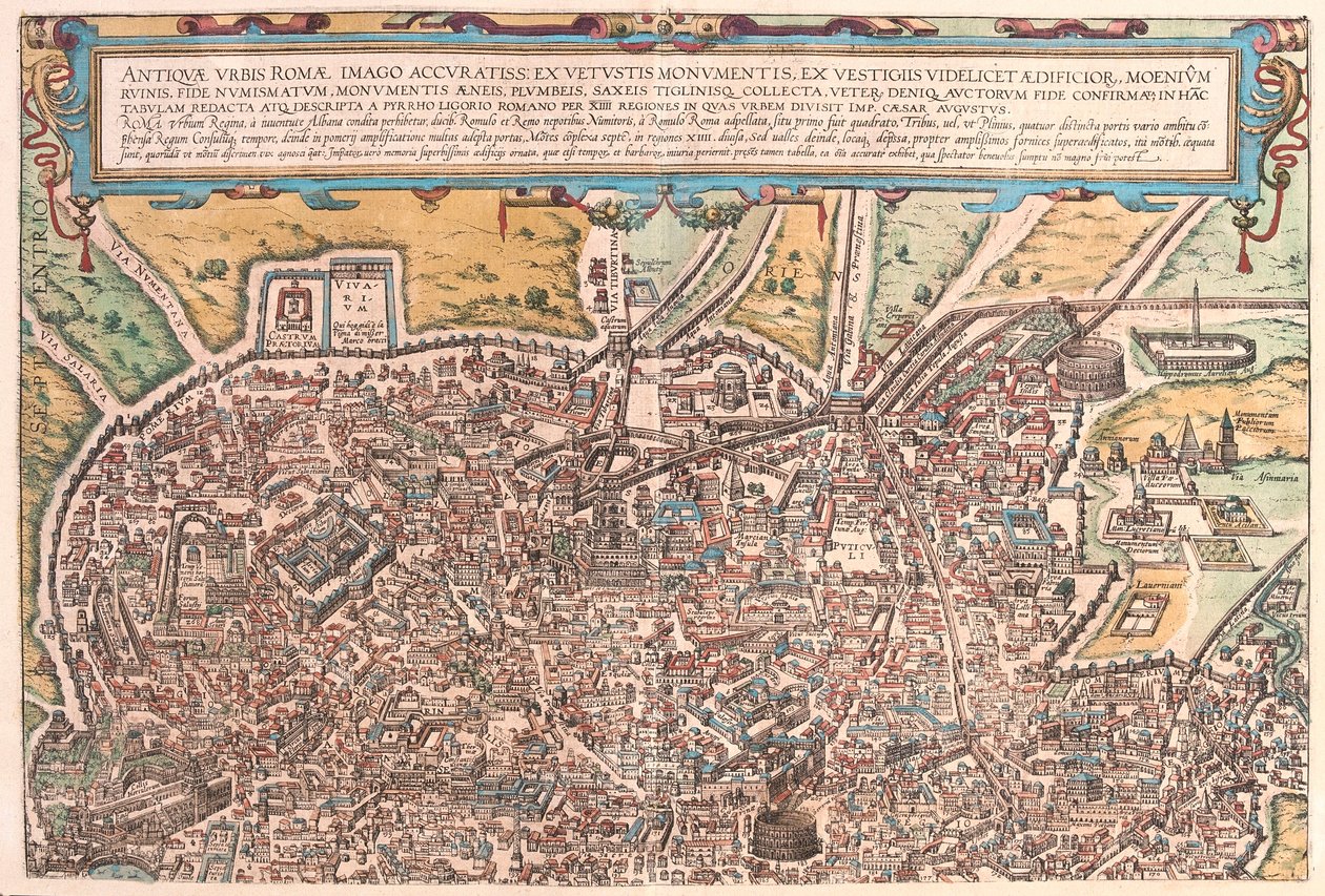 Det gamle Rom, del A, Italien (gravering af Franz Hogenberg