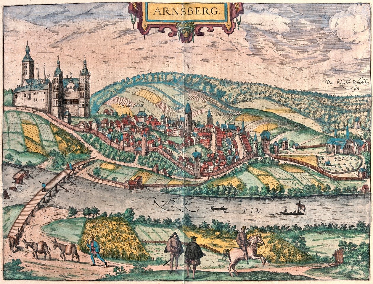 Arnsberg, Tyskland (gravering af Franz Hogenberg