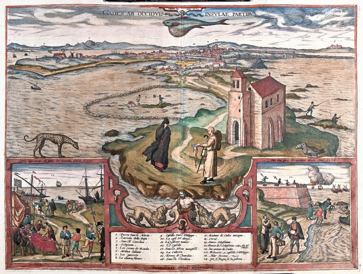 Cadiz-bugten, Spanien af Franz Hogenberg