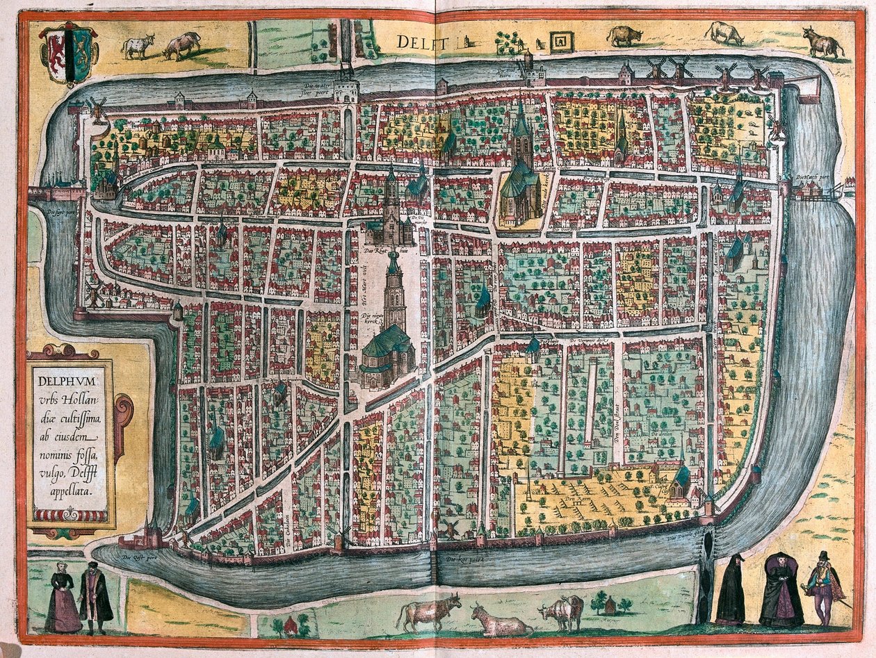 Delft, Holland (gravering af Franz Hogenberg