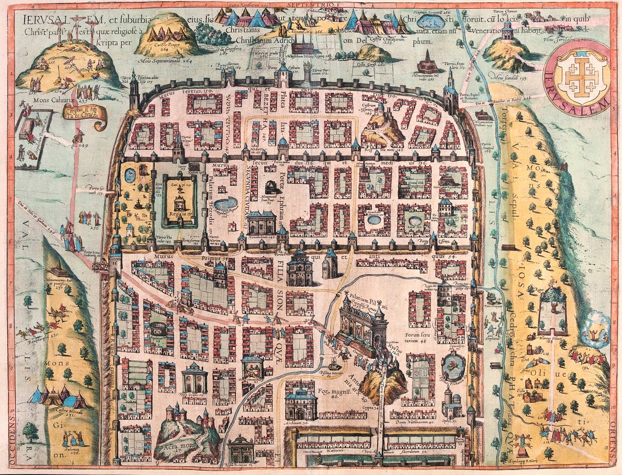 Jerusalem (blad 1), Israel (gravering af Franz Hogenberg