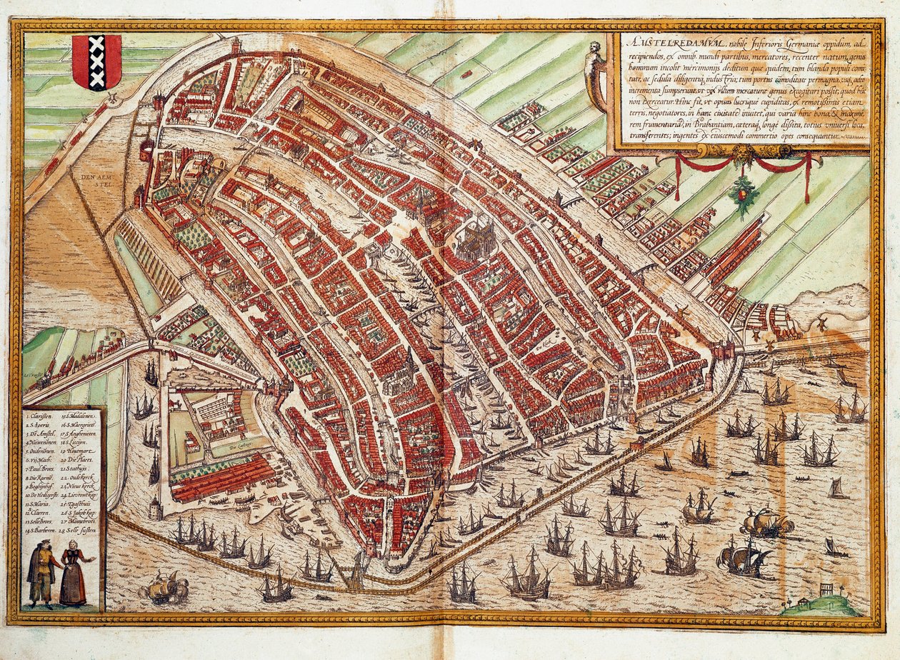 Kort over Amsterdam (gravering af Franz Hogenberg