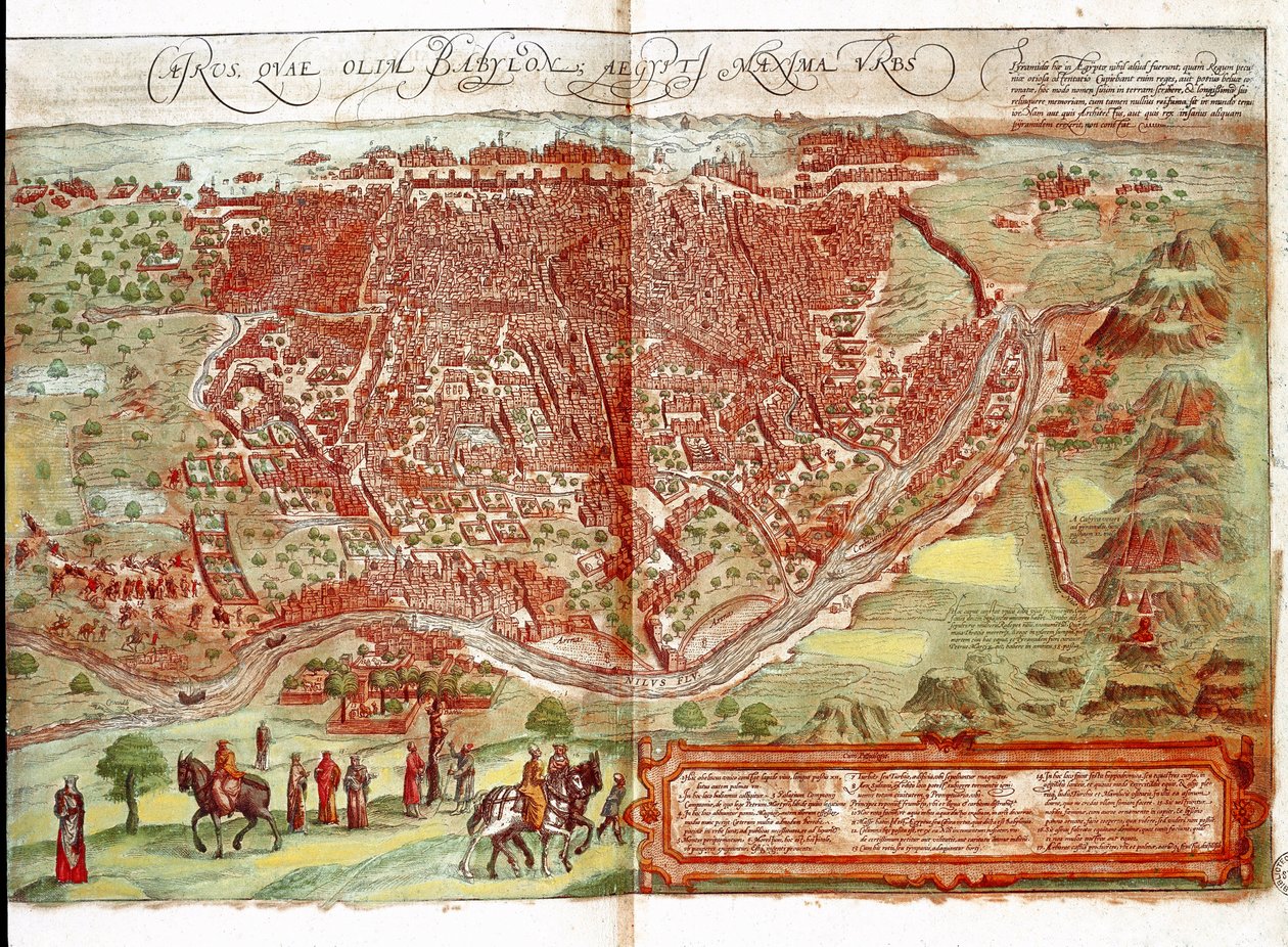Kort over Kairo (gravering af Franz Hogenberg