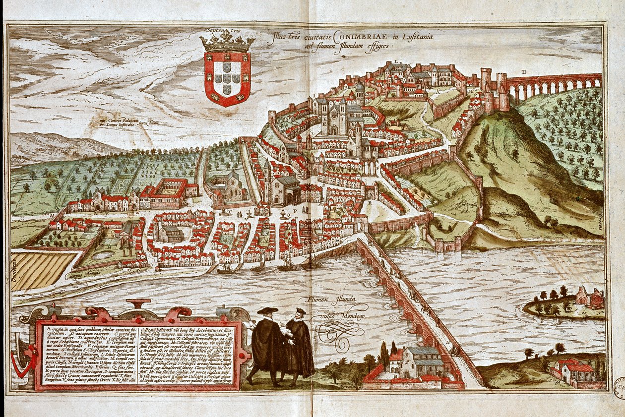 Kort over Coimbra (gravering af Franz Hogenberg