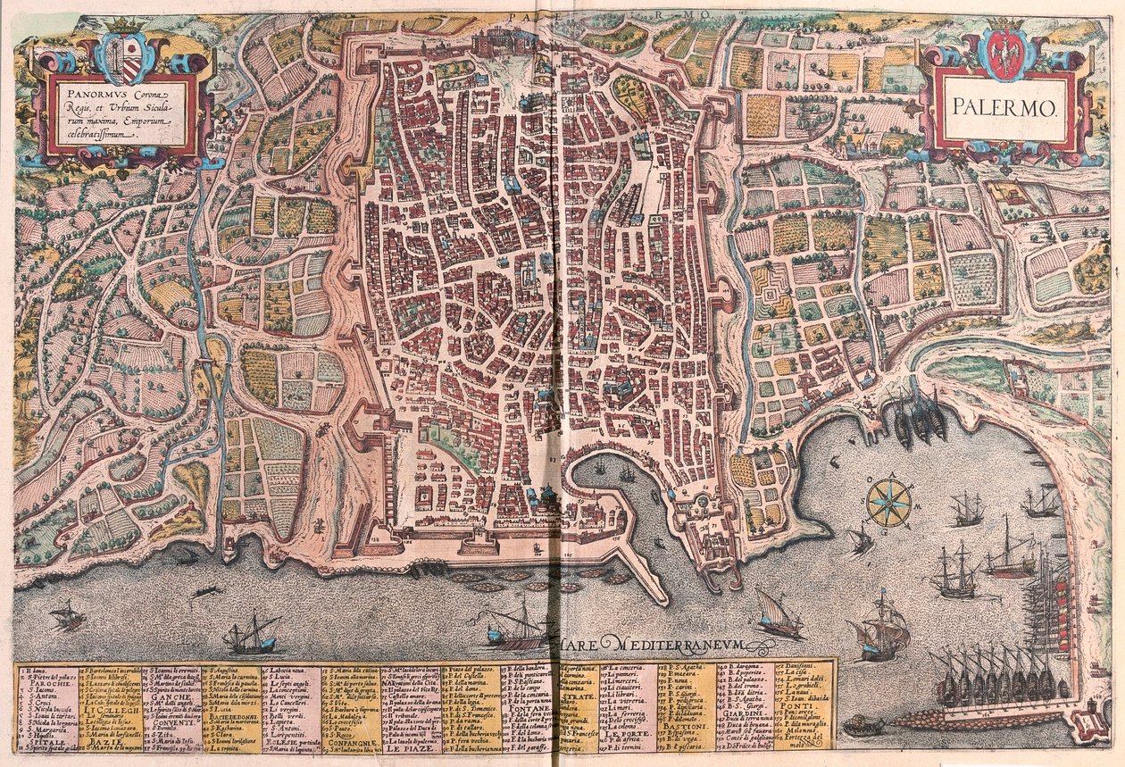 Palermo, Italien (gravering af Franz Hogenberg