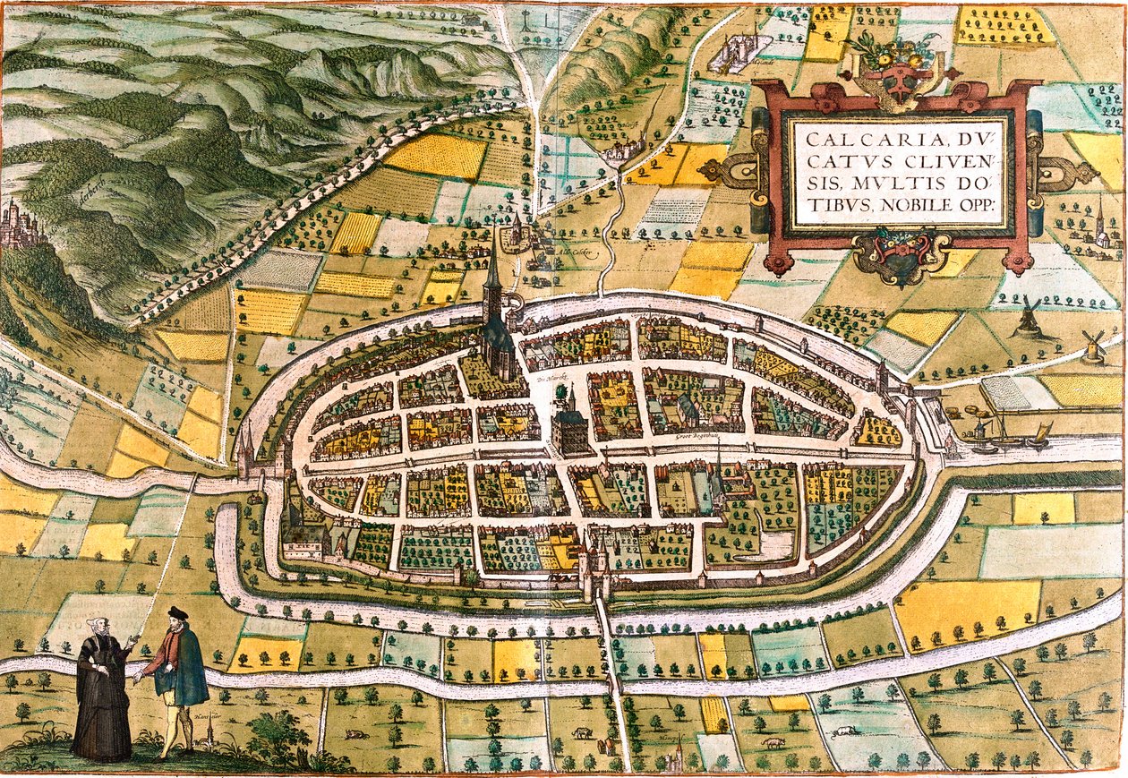 Plan over Kalkar (Calcaria), Tyskland (radering af Franz Hogenberg
