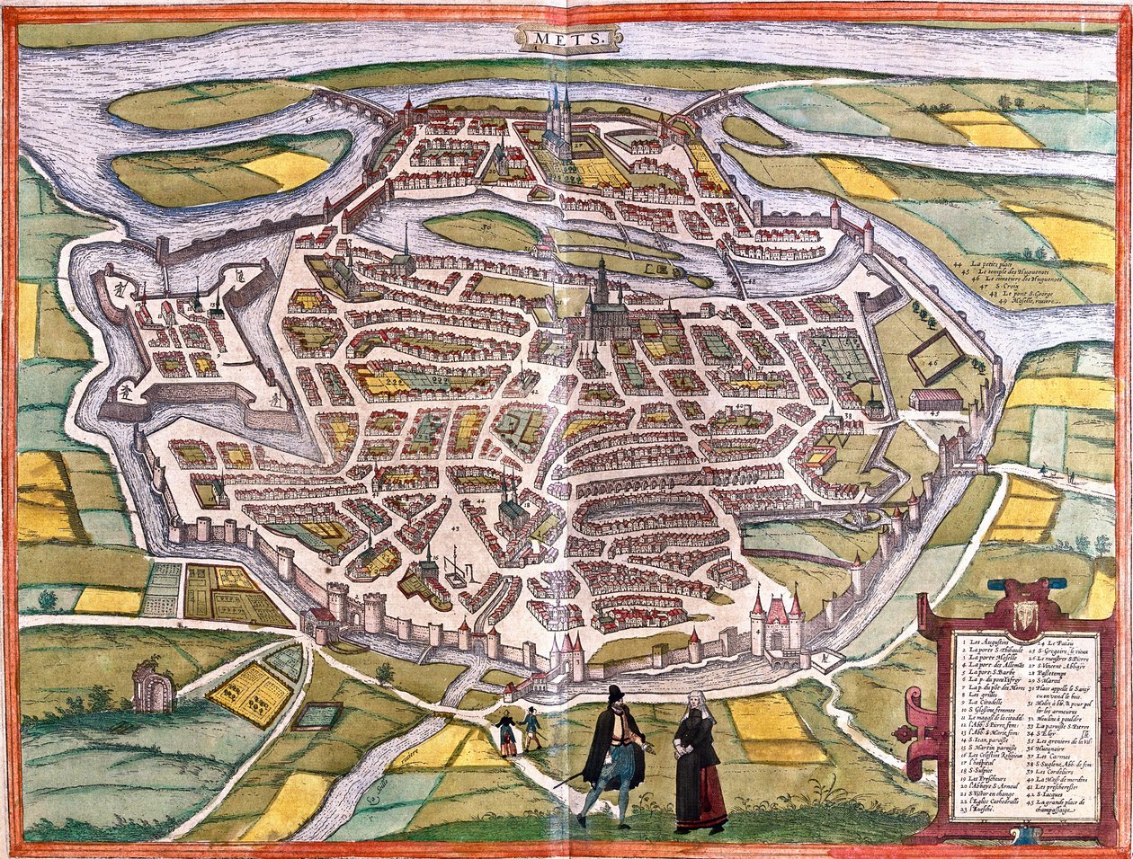 Plan over Metz (Mets), Frankrig (radering af Franz Hogenberg