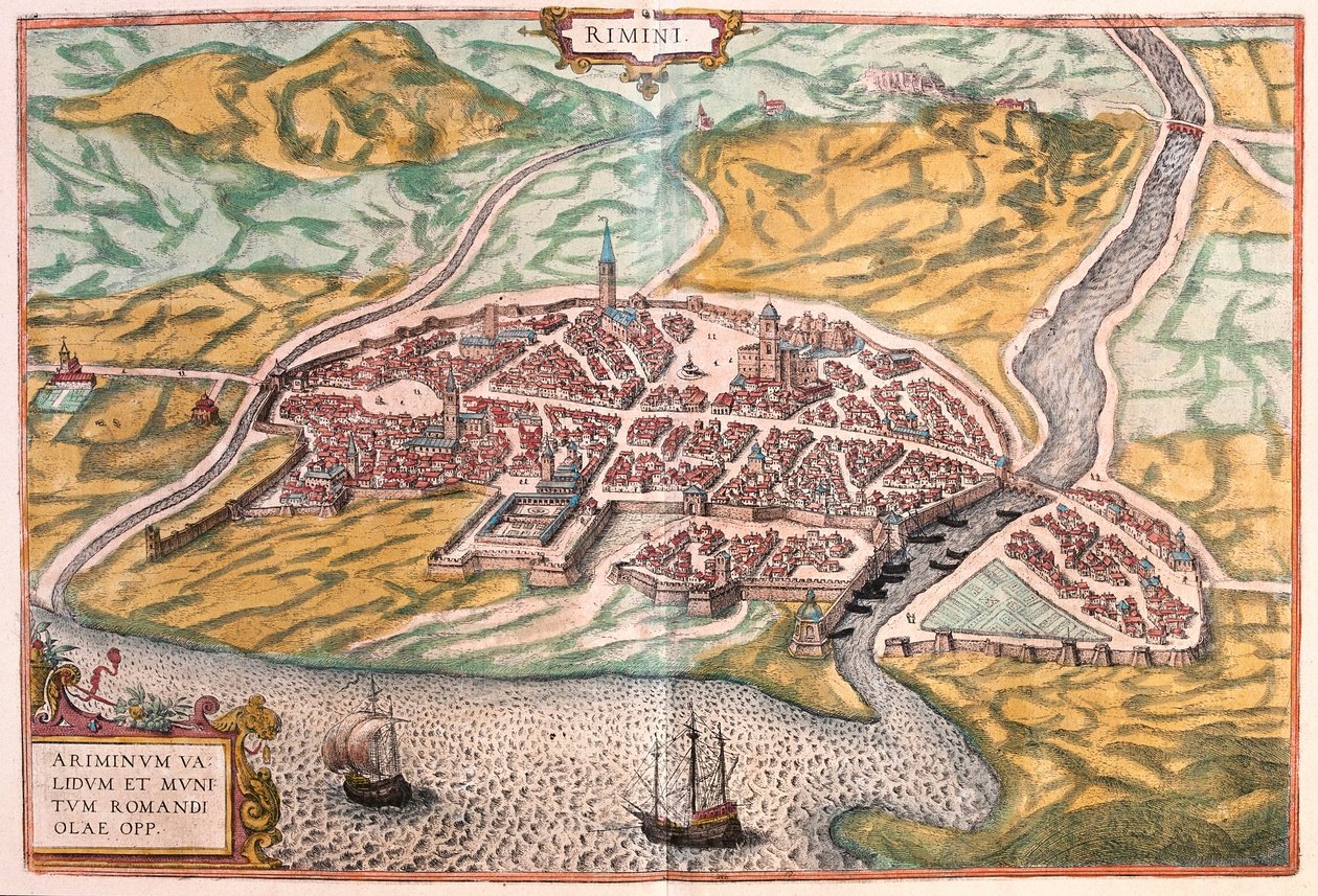 Rimini, Italien (gravering af Franz Hogenberg