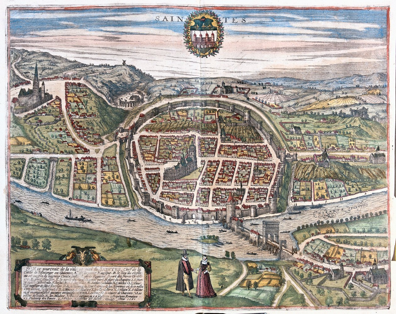 Saintes, Frankrig af Franz Hogenberg