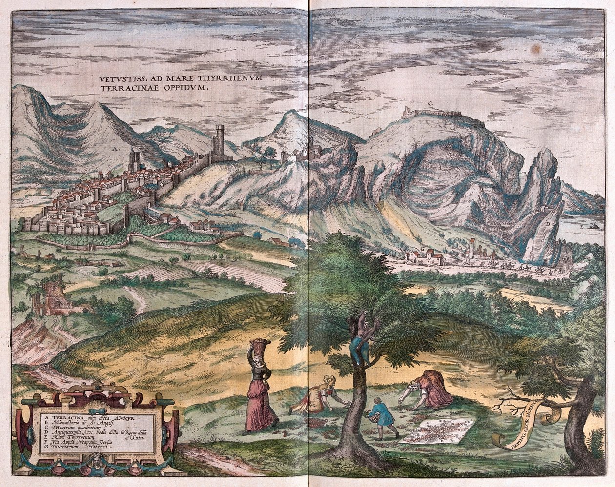 Terracina, Italien (gravering af Franz Hogenberg
