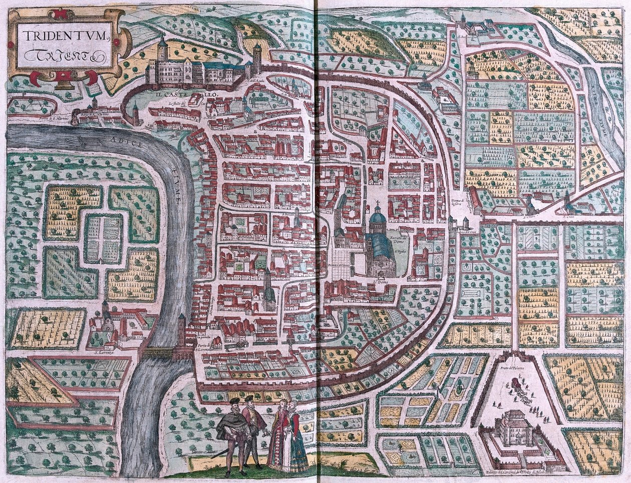 Trento, Italien (gravering af Franz Hogenberg
