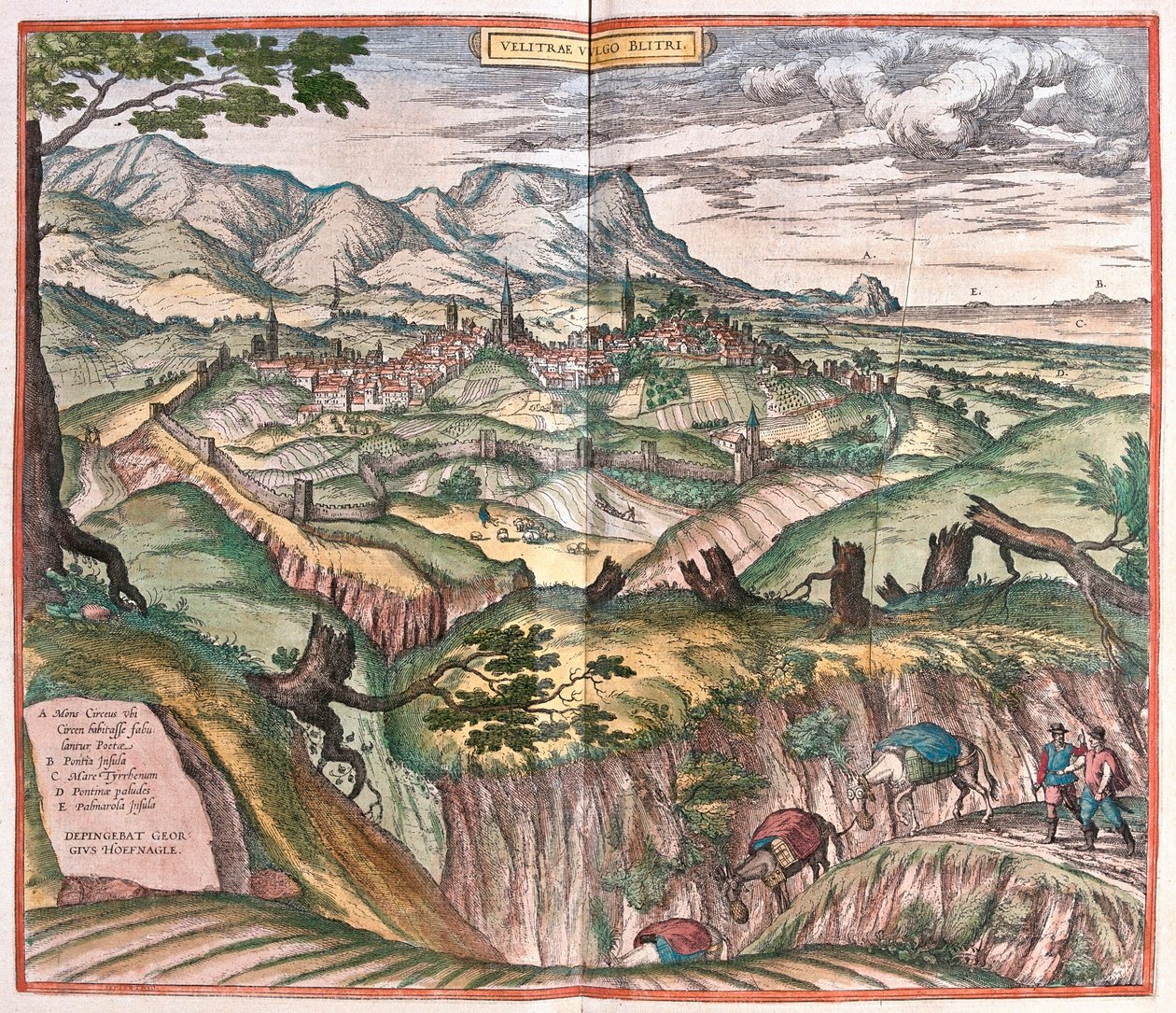 Velletri, Italien (gravering af Franz Hogenberg