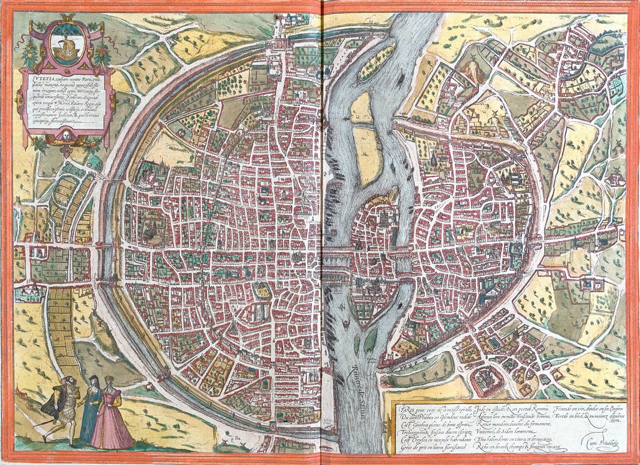 Udsigt over Paris (Lutetia), Frankrig (radering af Franz Hogenberg