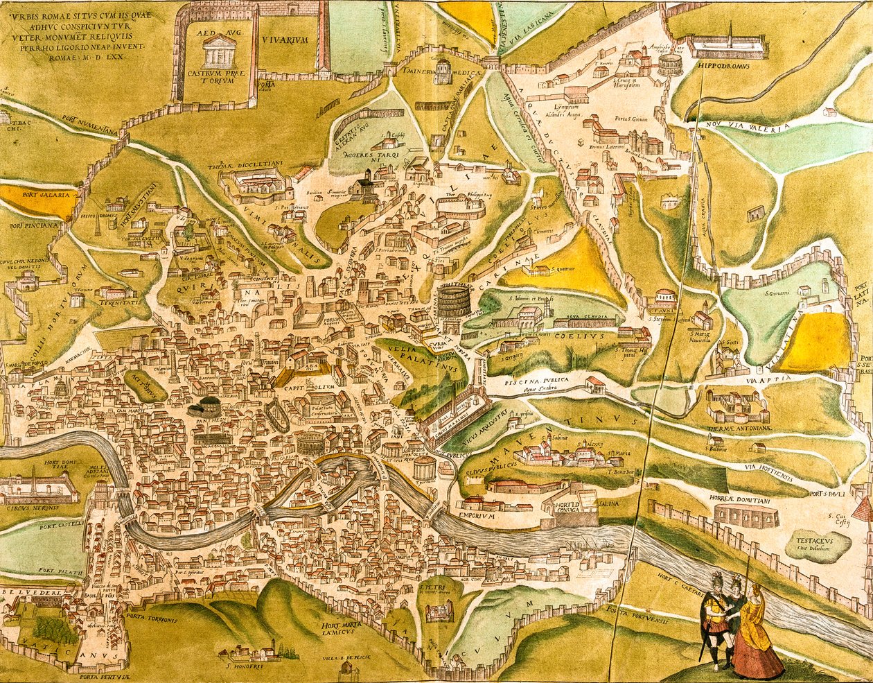 Udsigt over Rom (Romae), Italien (radering af Franz Hogenberg