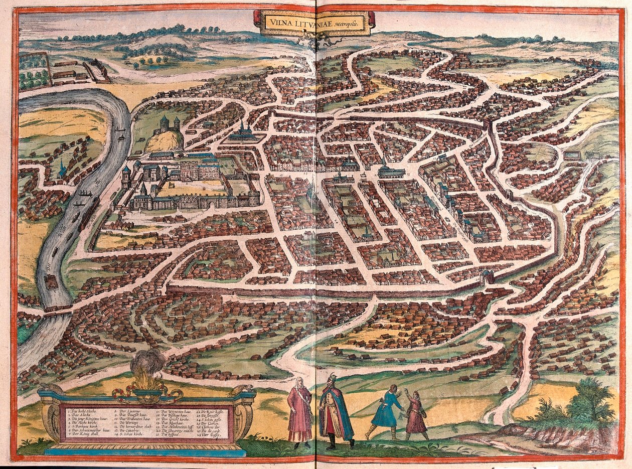 Vilnius, Litauen (gravering af Franz Hogenberg