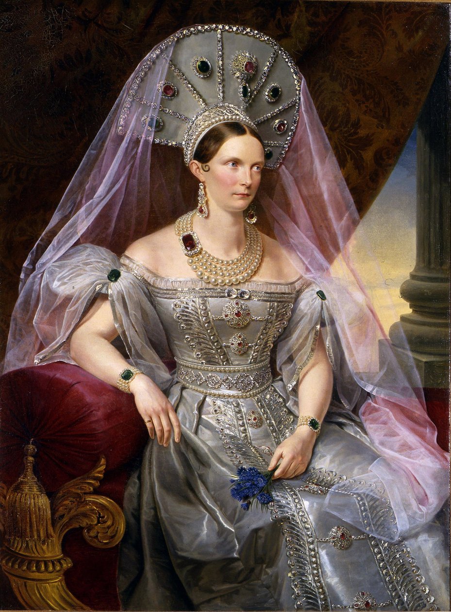 Portræt af kejserinde Alexandra Fyodorovna af Franz Krüger