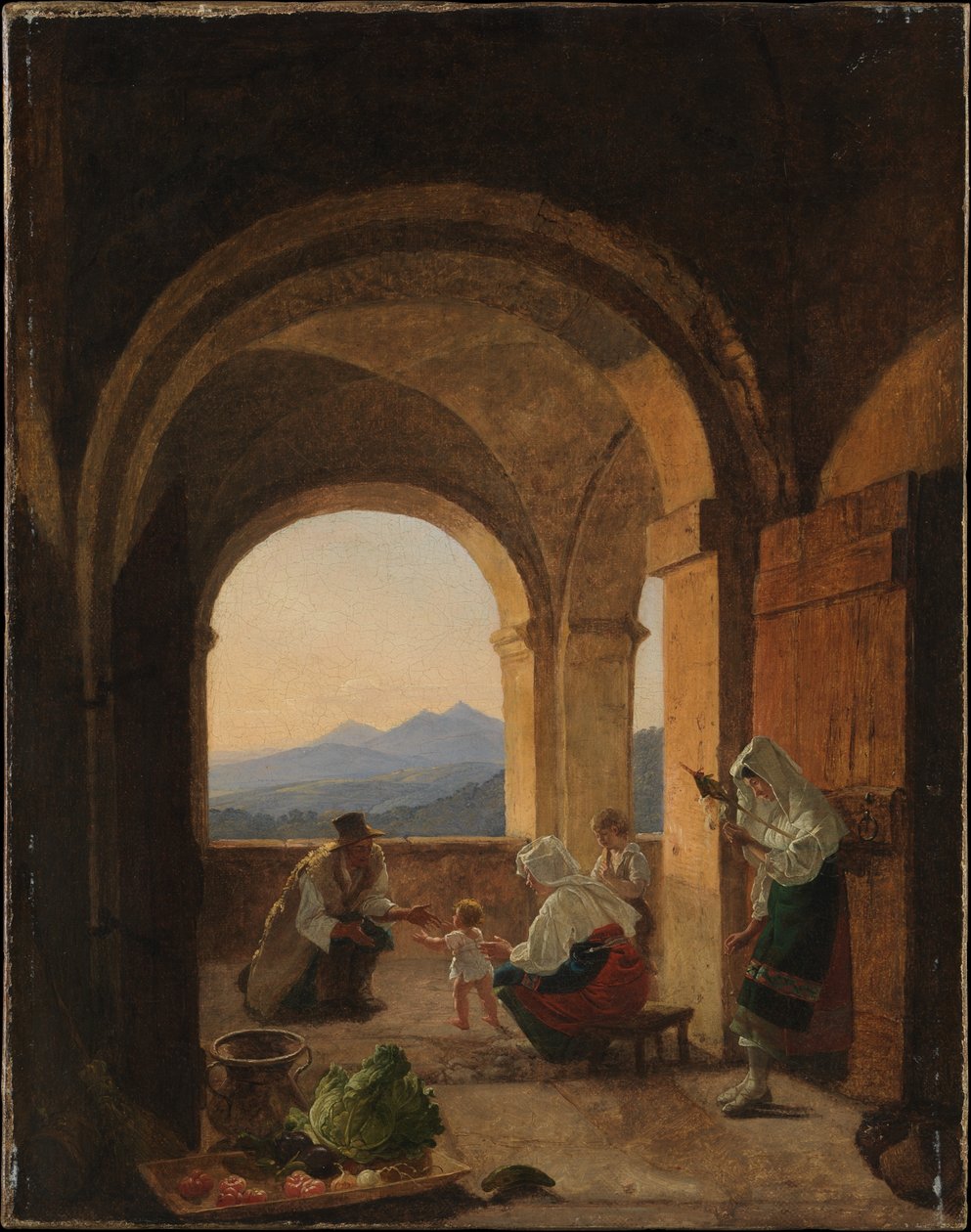 First Steps, ca. 1820-25 (olie på lærred) af Franz Ludwig Catel
