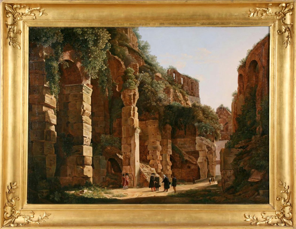 Inde i Colosseum, ca. 1823. af Franz Ludwig Catel