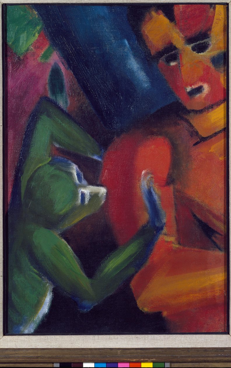 En mand og en lille abe af Franz Marc