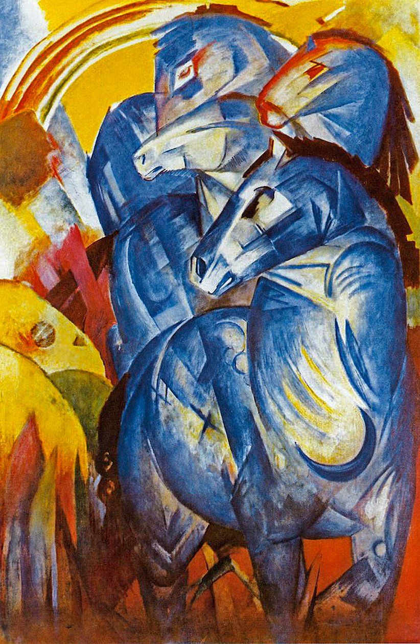 Et tårn af blå heste, 1913 af Franz Marc