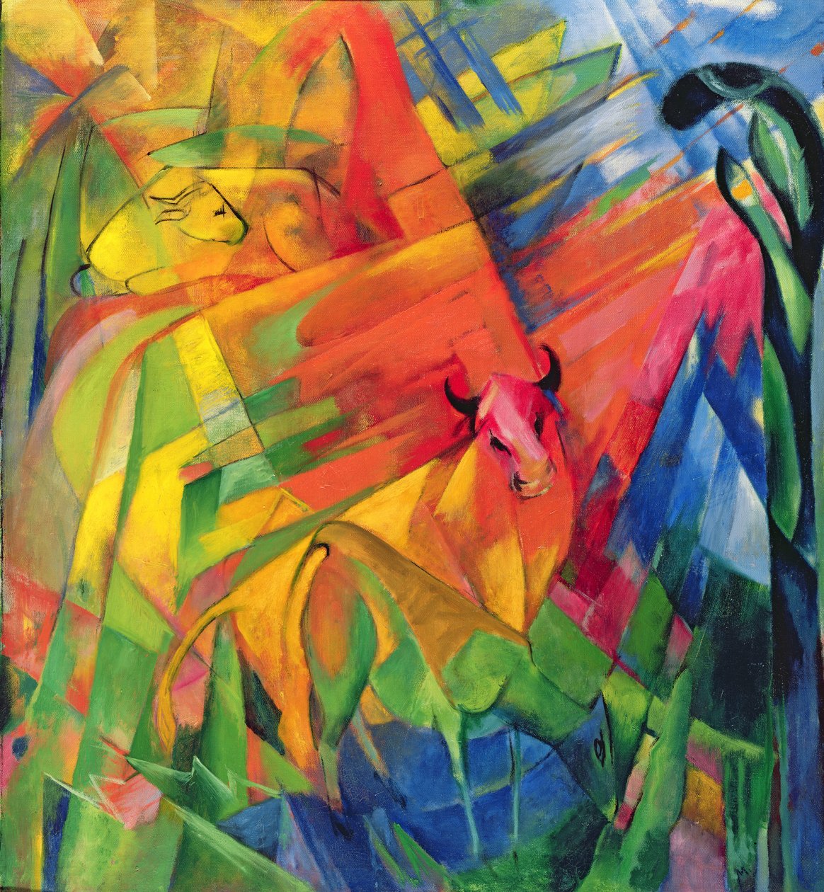 Dyr i et landskab, 1914 af Franz Marc
