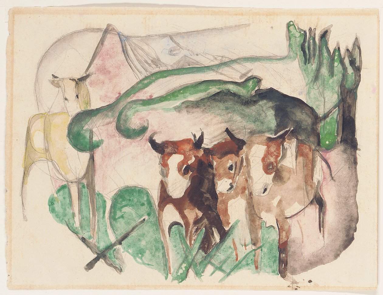 Dyr i et landskab af Franz Marc