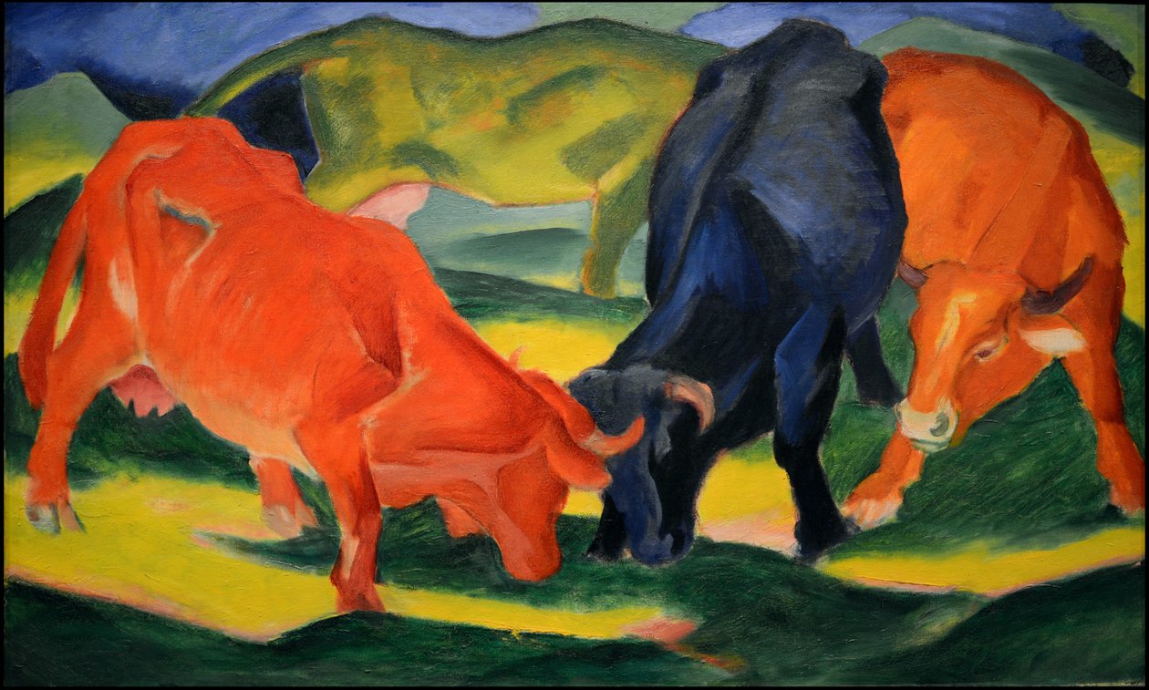 Kampkøer, 1911. af Franz Marc