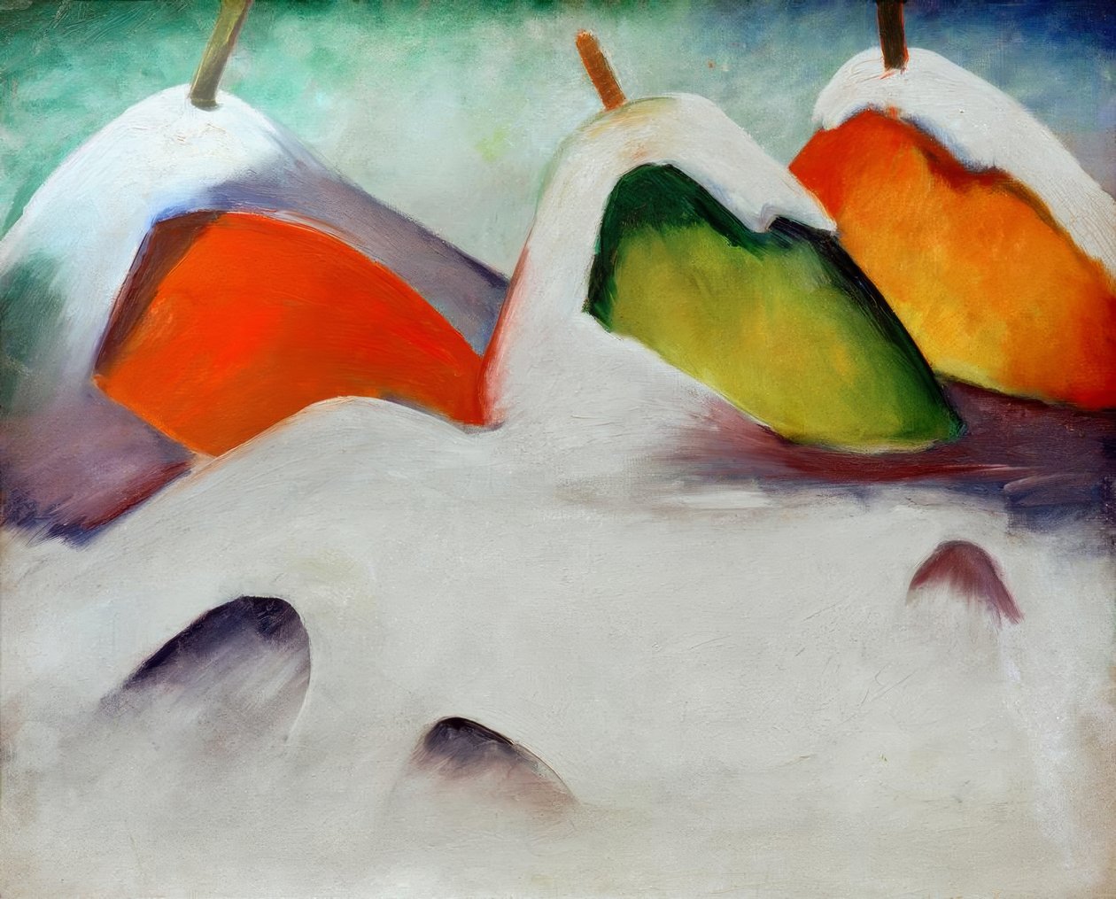 Krøjer sig i sneen af Franz Marc
