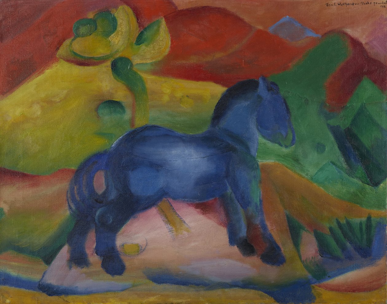 Lille blå hest børnebillede, 1912. af Franz Marc