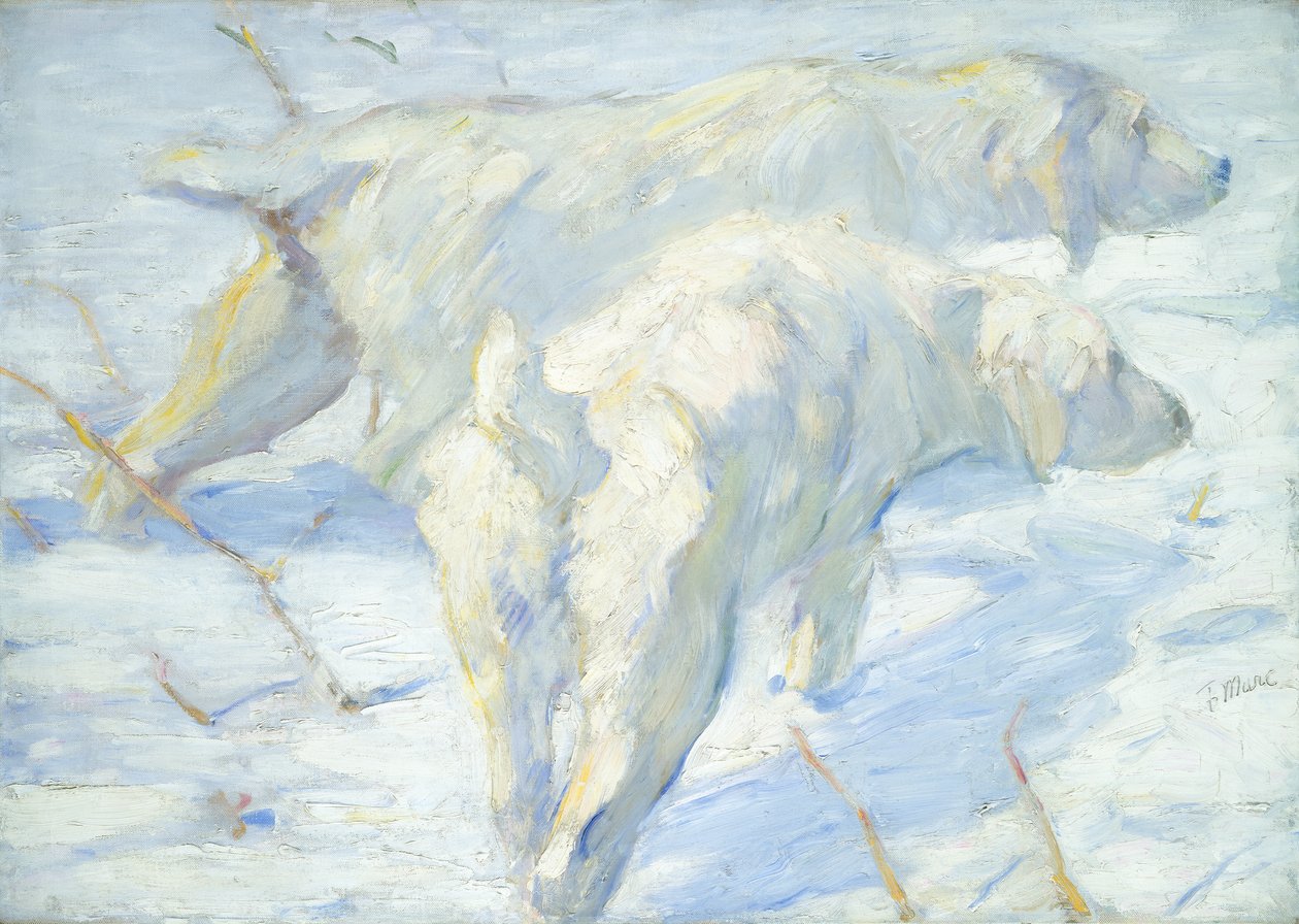 Sibiriske hunde i sneen af Franz Marc