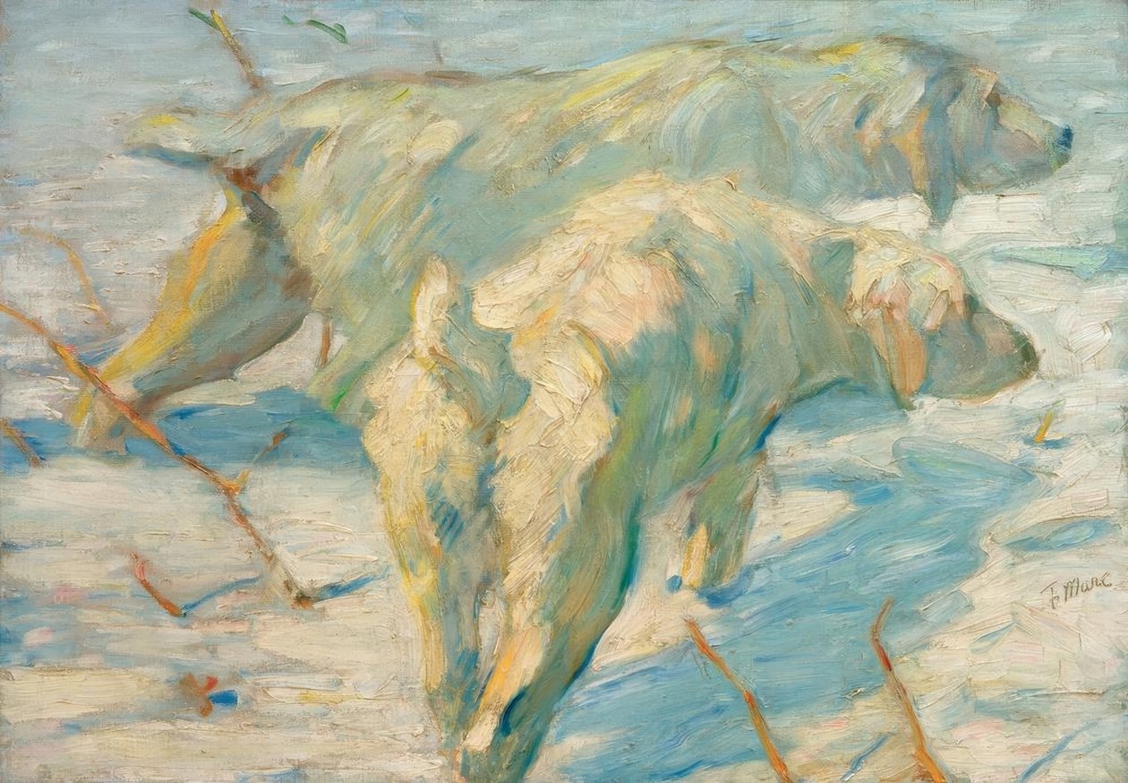 Sibiriske hyrder (sibiriske hunde i sne) af Franz Marc